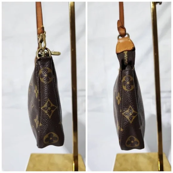 Authentic LOUIS VUITTON Accessorie Monogram Pochette Brown